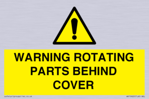 WARNING ROTATING PARTS BEHIND COVER
